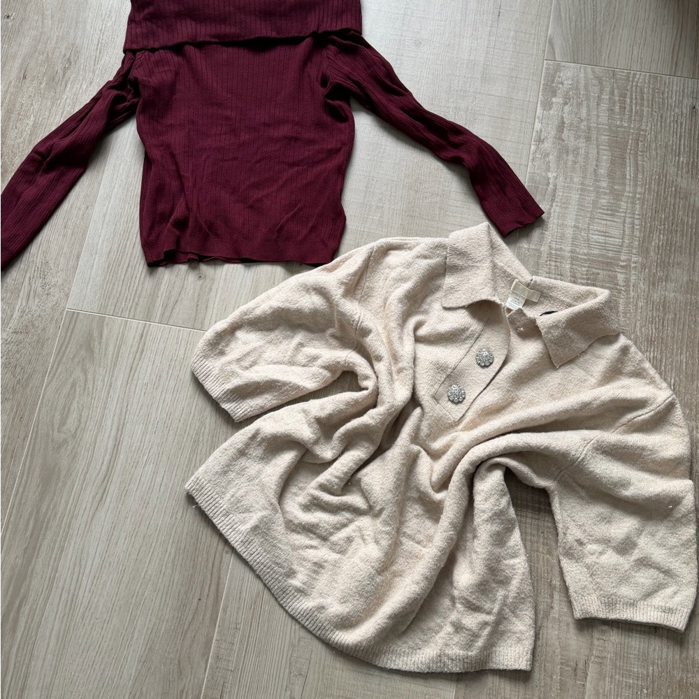 H&M Cream Teddy Jacket with Crystal Buttons - Picture 3 of 4